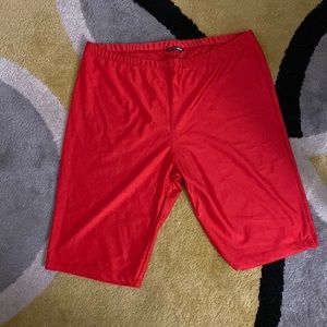 Plus women’s red biker shorts